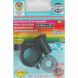 CONECTOR RIEGO 16X3/4"...