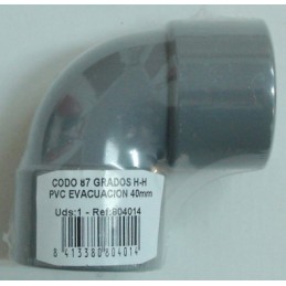 CODO EVAC H-H 87§ 40MM PVC S&M